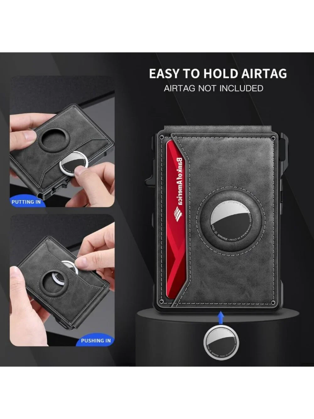 Smart RFID Blocking Minimalist Wallet for AirTag - Men's Slim Design & Secure